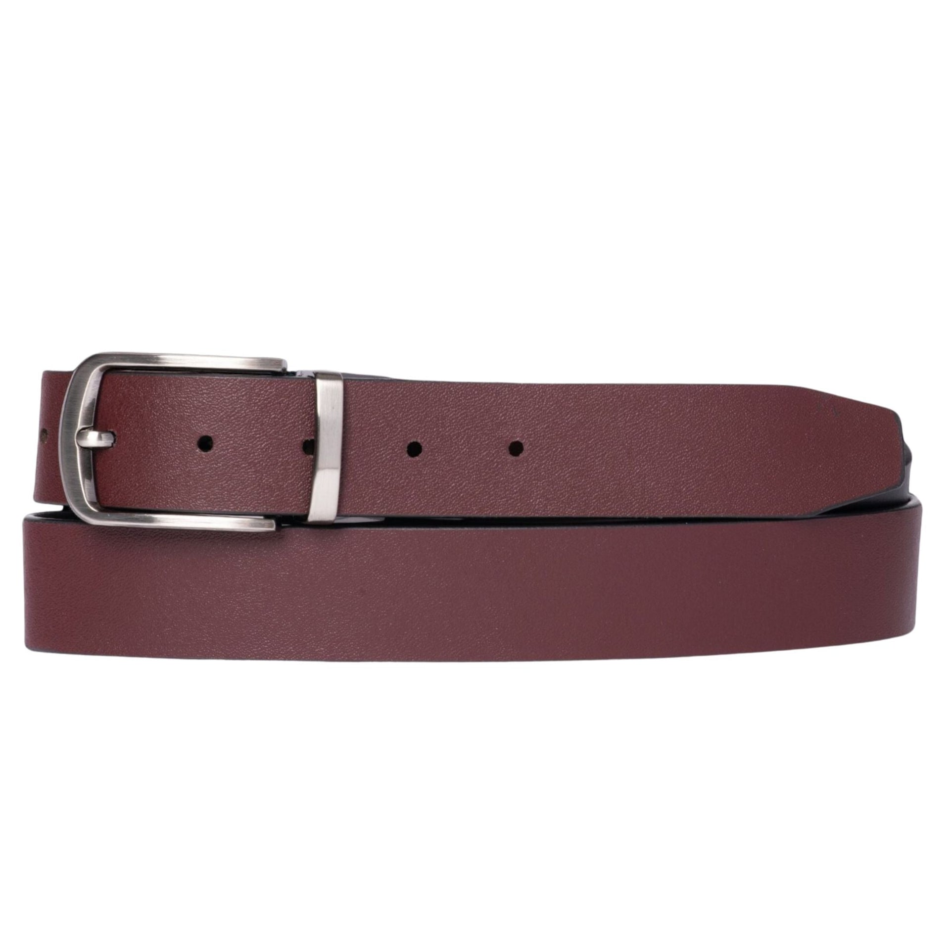 The Harvey Dent Belt - One Piece Reversible Black/Grey 100% Real Leather Belt NAB Leather