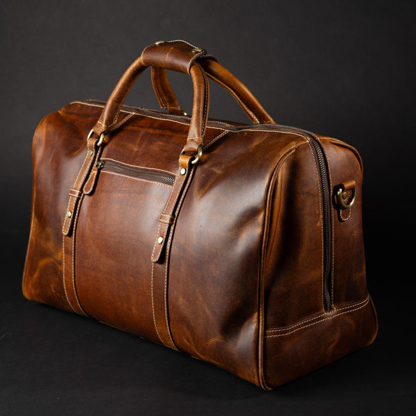 The Wayfarer Bag - Cognac Classic Full-Grain Leather Duffle Bag NAB Leather