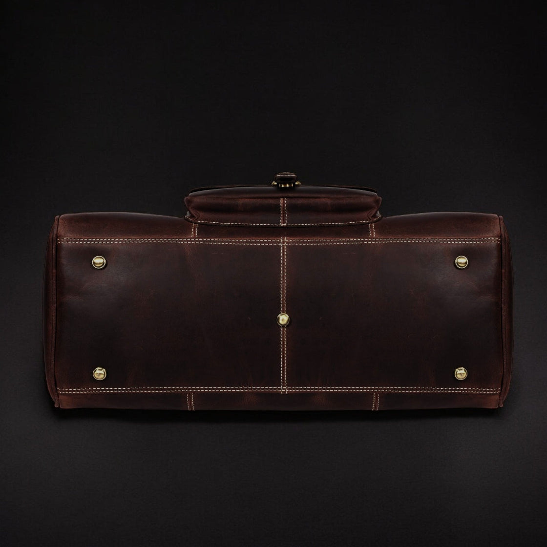 The Voyager Duffle - Brown Full-Grain Distressed Leather Duffle Bag NAB Leather