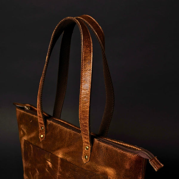 Classic Cognac Leather Tote Bag NAB Leather