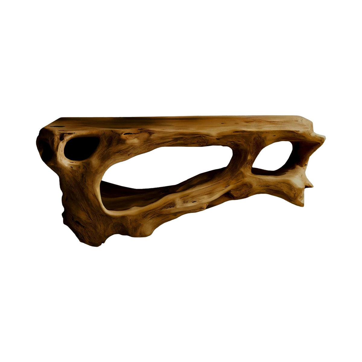 Coralform Natural Wood Floating Bathroom Vanity with Open Storage