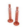 Coraline Peach Glass Candle Holders – Pair