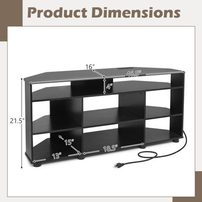 Corner Entertainment Center TV Stand for TVs up to 55 Inch-Black