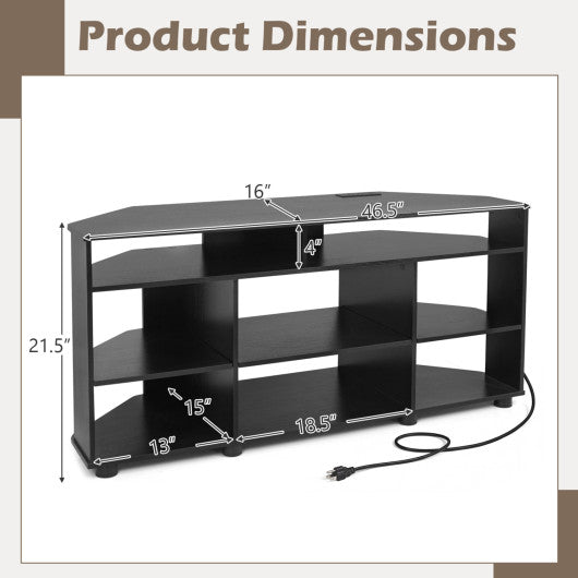 Corner Entertainment Center TV Stand for TVs up to 55 Inch-Black