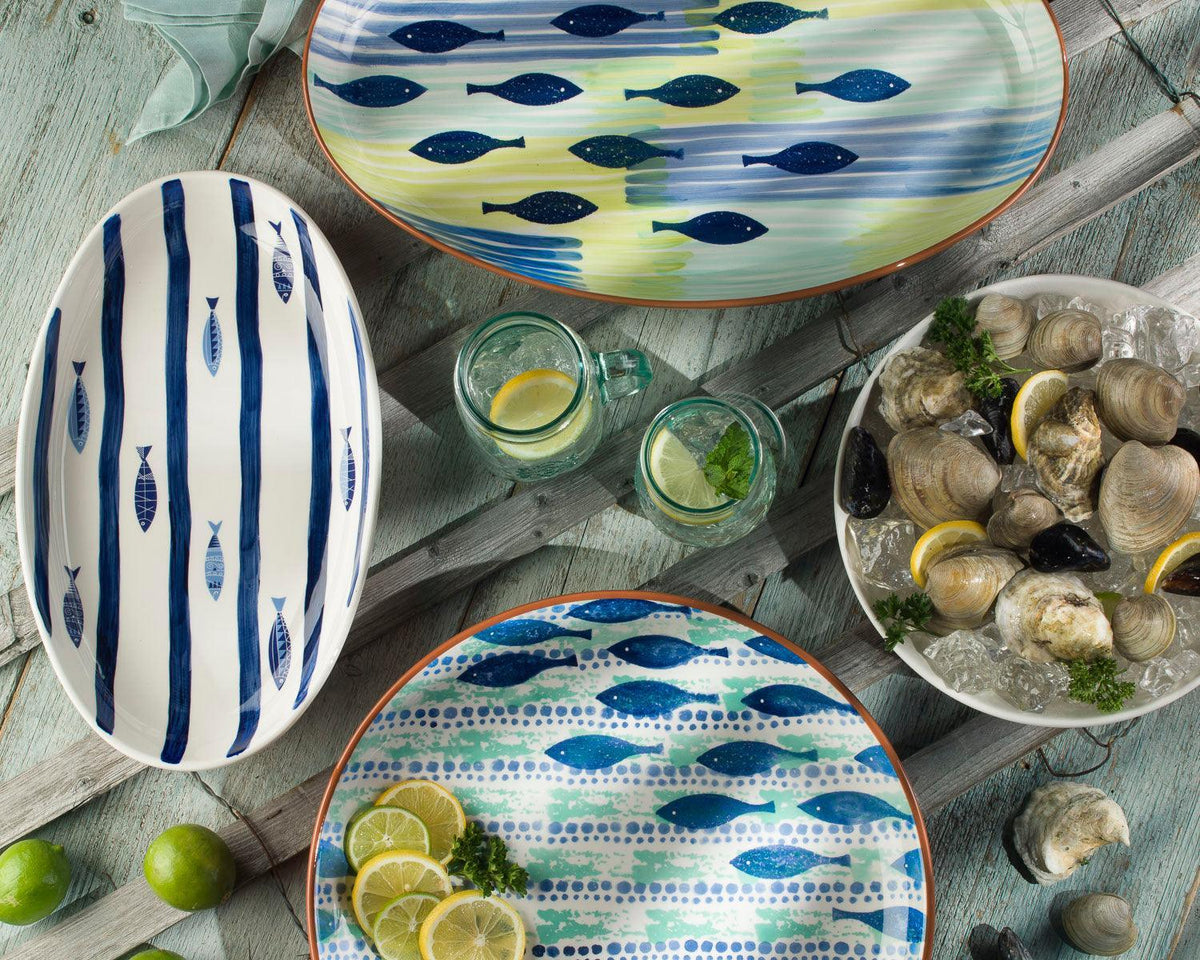 Mediterranean Sea Fish 11'' Round Serving Bowl