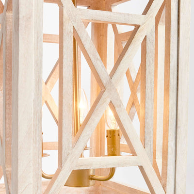 Cottagecore Chandelier Pendant Light in Whitewashed Finish