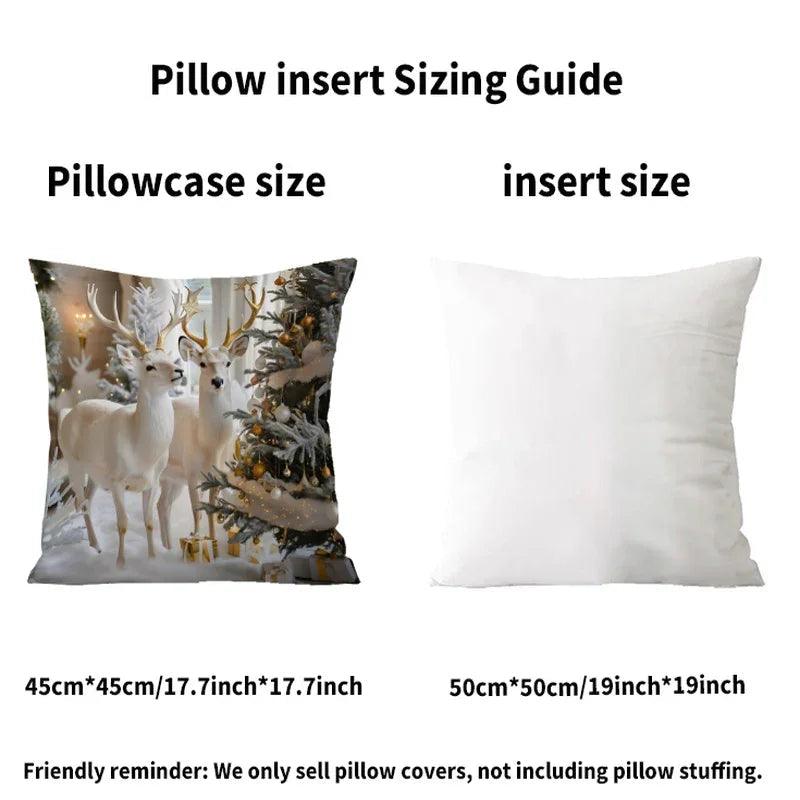 Cotton Christmas Pillow Covers, Santa Claus Pattern, Nordic Style Home Decor