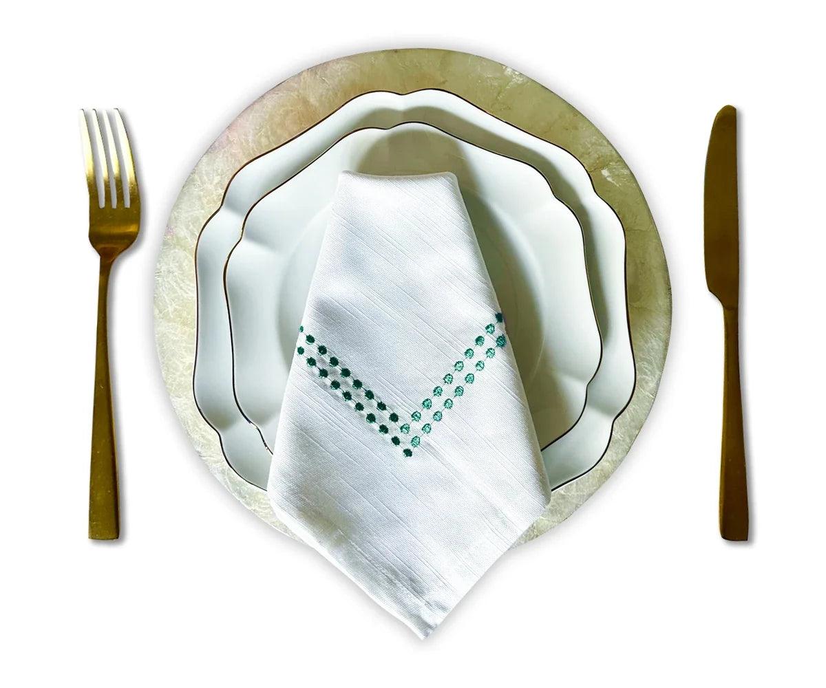 White Dinner Napkins - Pearl Napkins