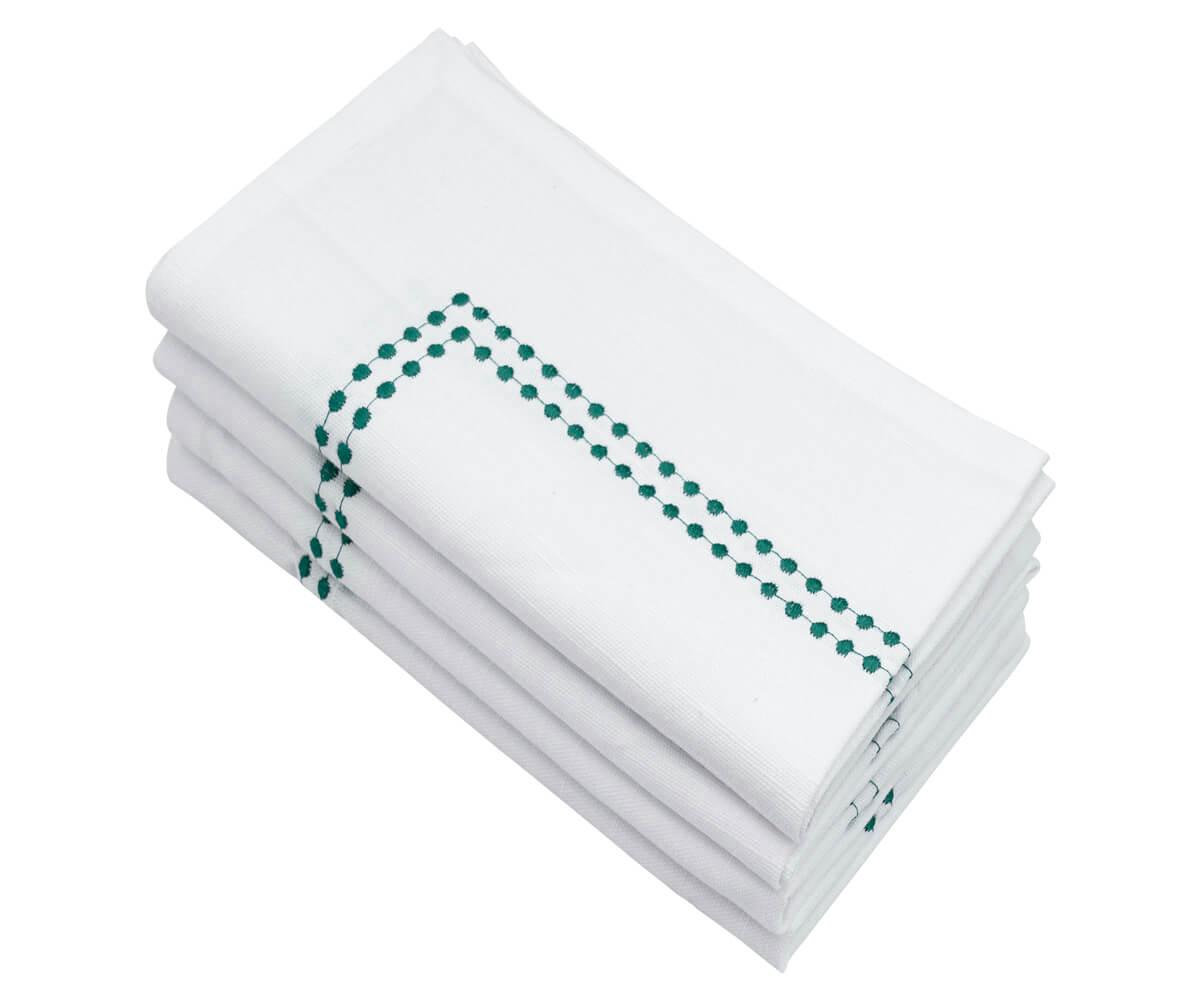 Green Cloth Napkins - Pearls Napkins
