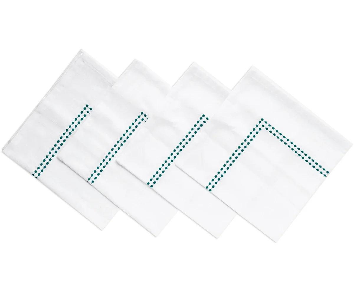 Green Cloth Napkins - Pearls Napkins