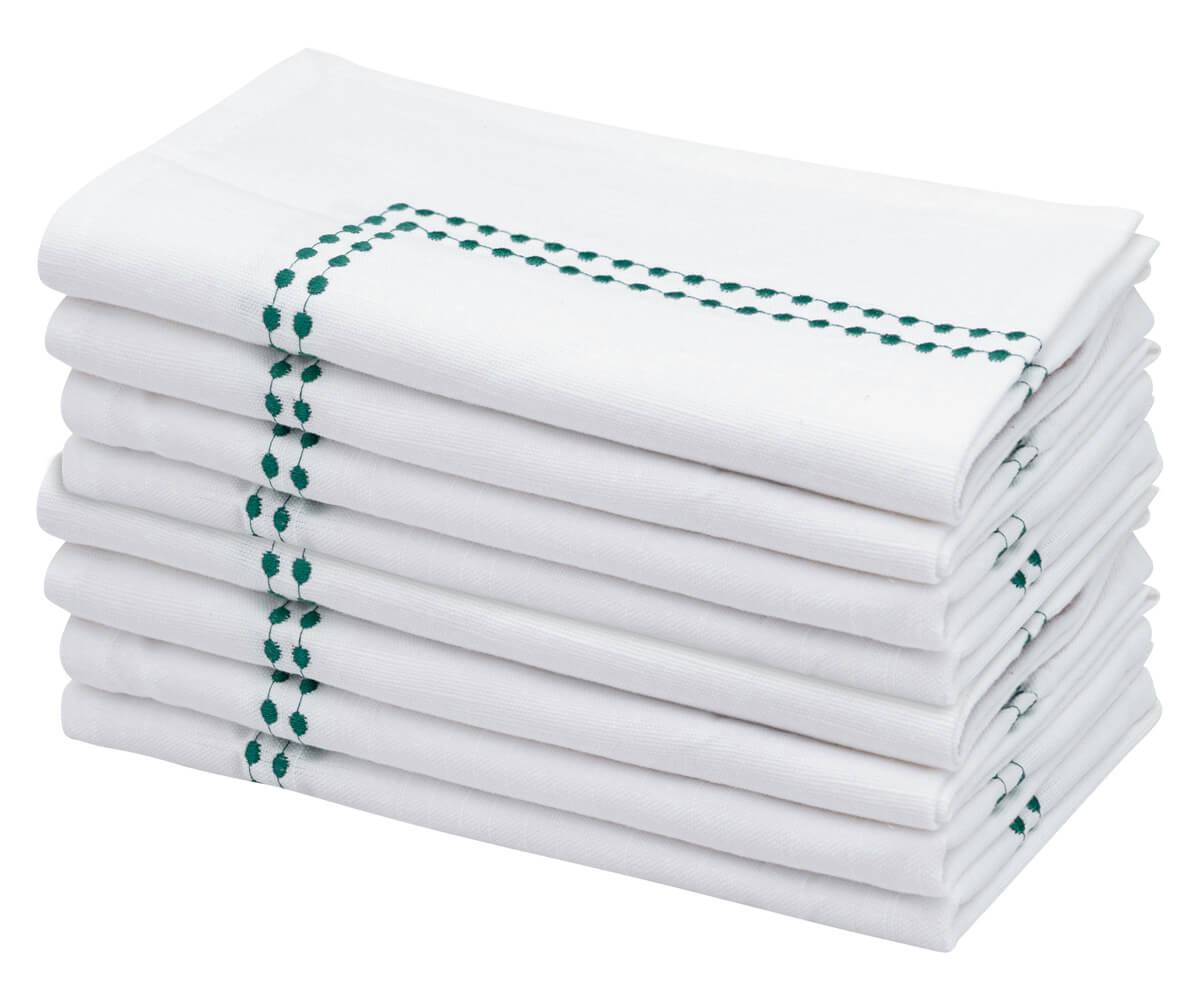 Green Cloth Napkins - Pearls Napkins