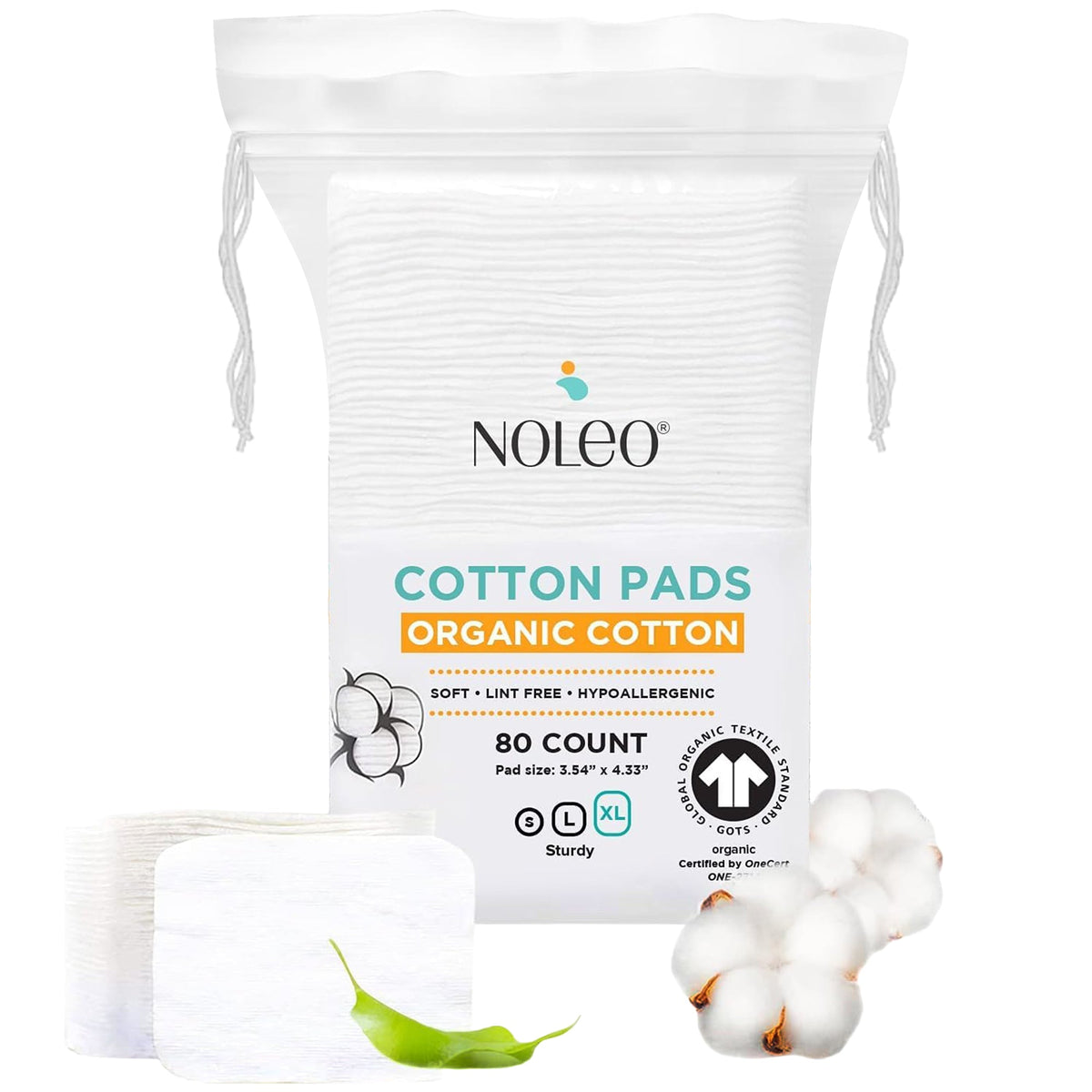 NOLEO Organic Cotton Pads - XL 3.54