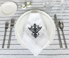 White Wedding Napkins - Victorian Napkins - Black VC / Set of 10