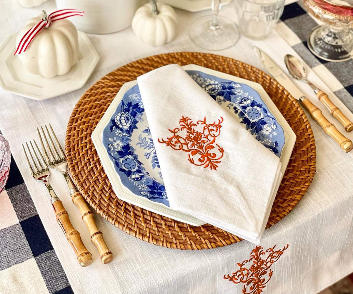 White Wedding Napkins - Victorian Napkins