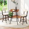 25.5 Inch Counter Height Chairs Set of 2 with Padded Seat and Backrest-Brown