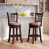Counter Height Swivel Bar Stools Set of 2 with Back and Solid Rubber Frame-24