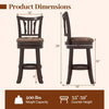 Counter Height Swivel Bar Stools Set of 2 with Back and Solid Rubber Frame-24