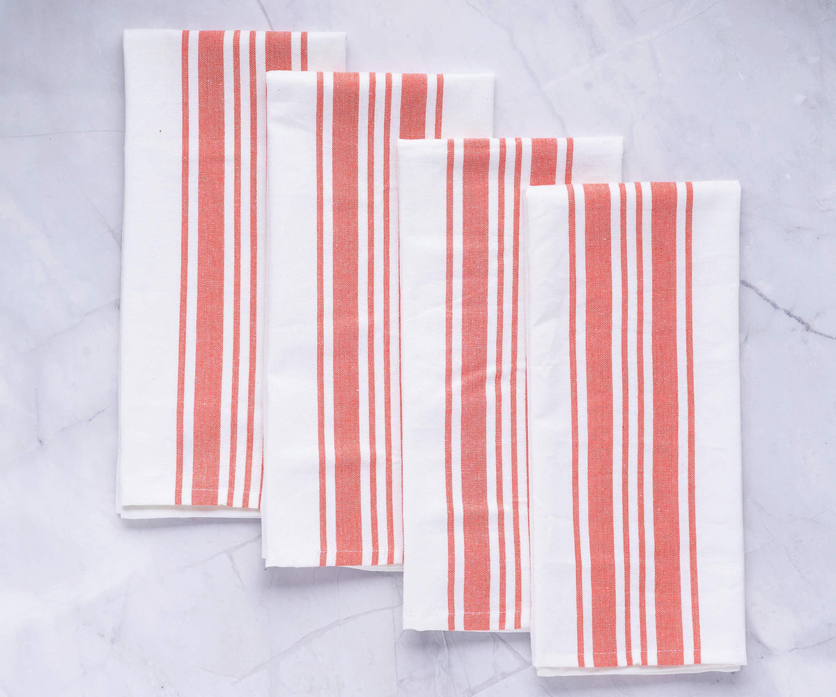 Coral Kitchen Towels Set of 4