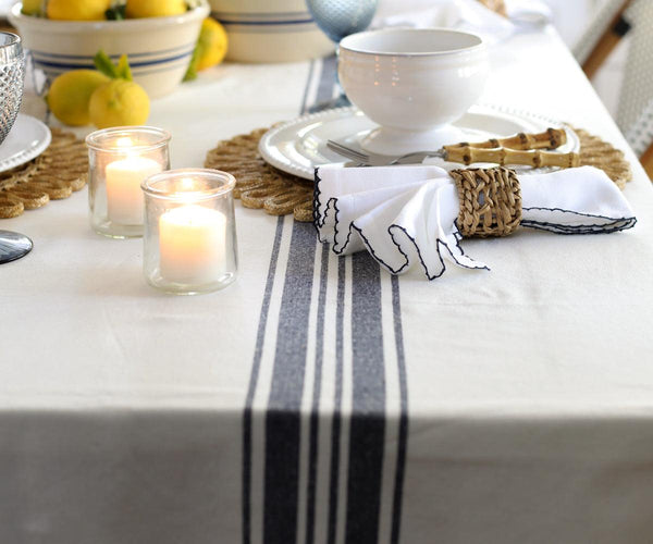 Cotton Striped Tablecloth - Rectangle Tablecloths