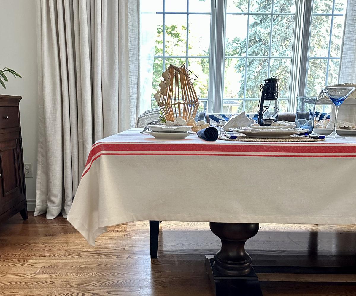 Red Striped Tablecloth