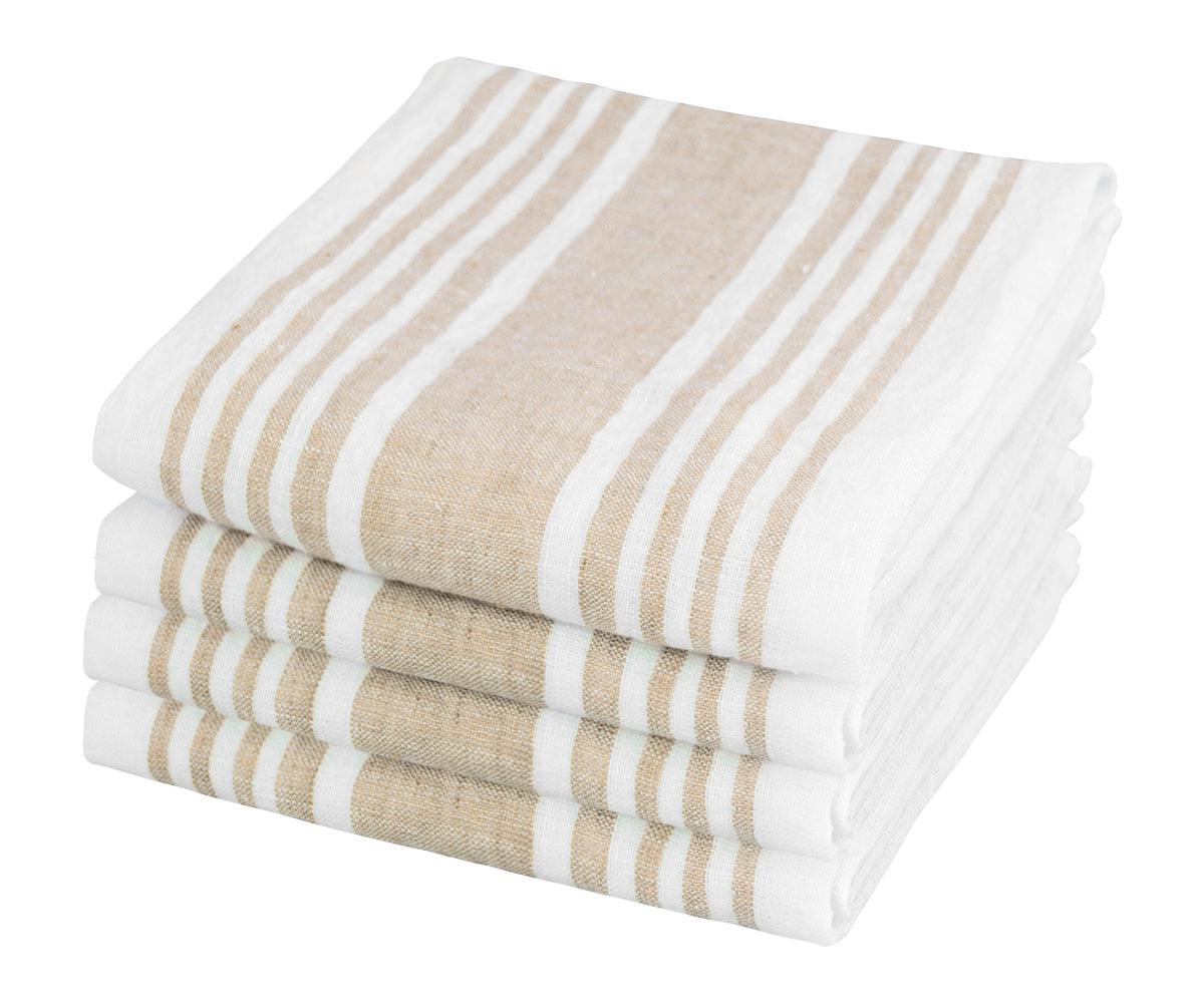 Red Linen Striped Napkins