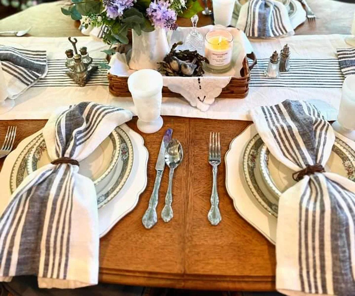 Black Striped Napkins