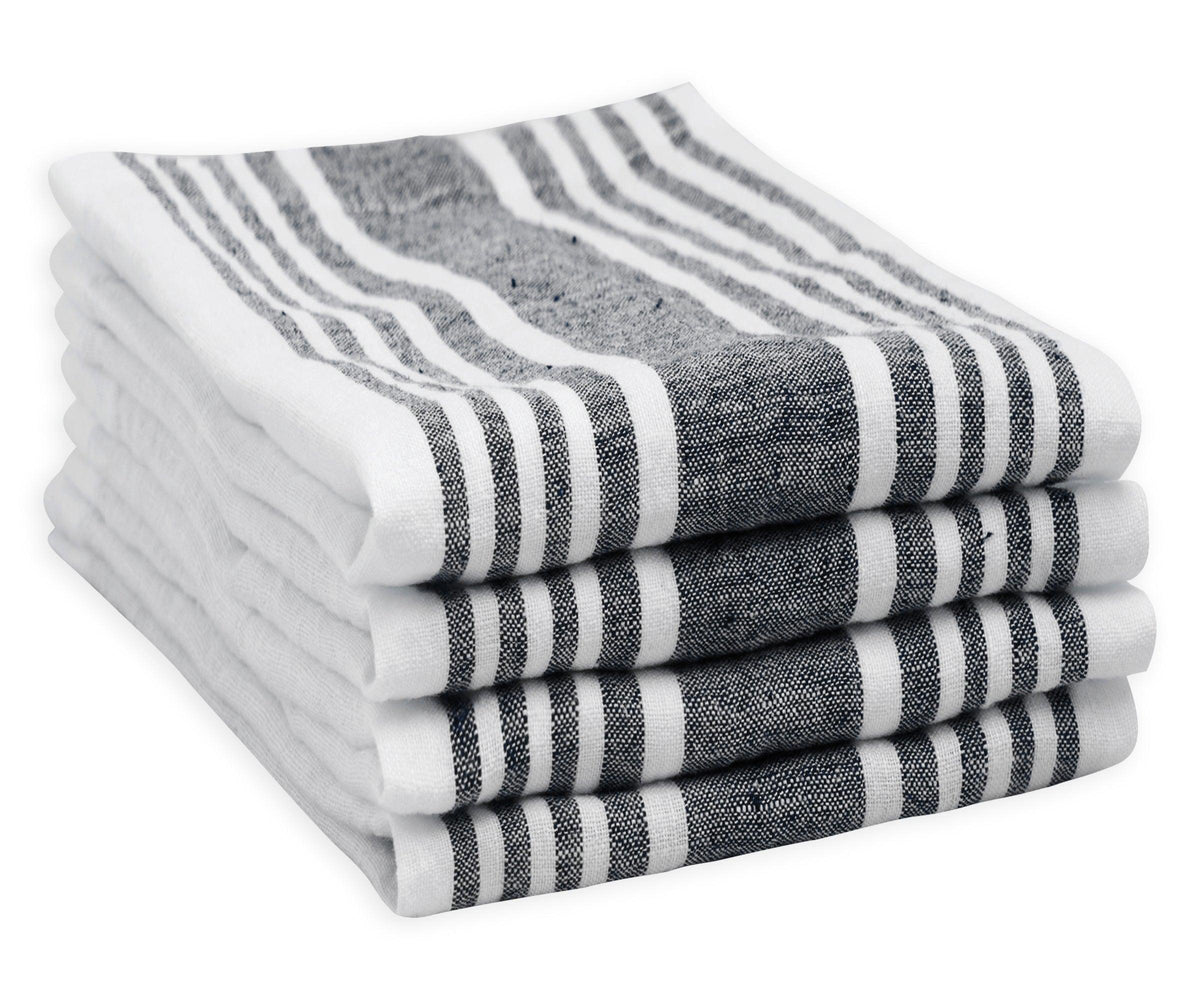 Red Linen Striped Napkins