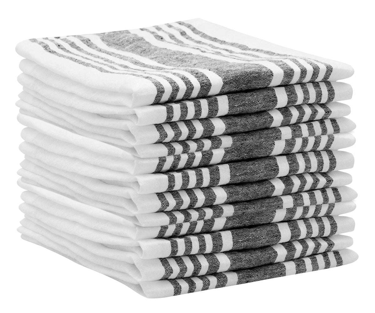 Red Linen Striped Napkins