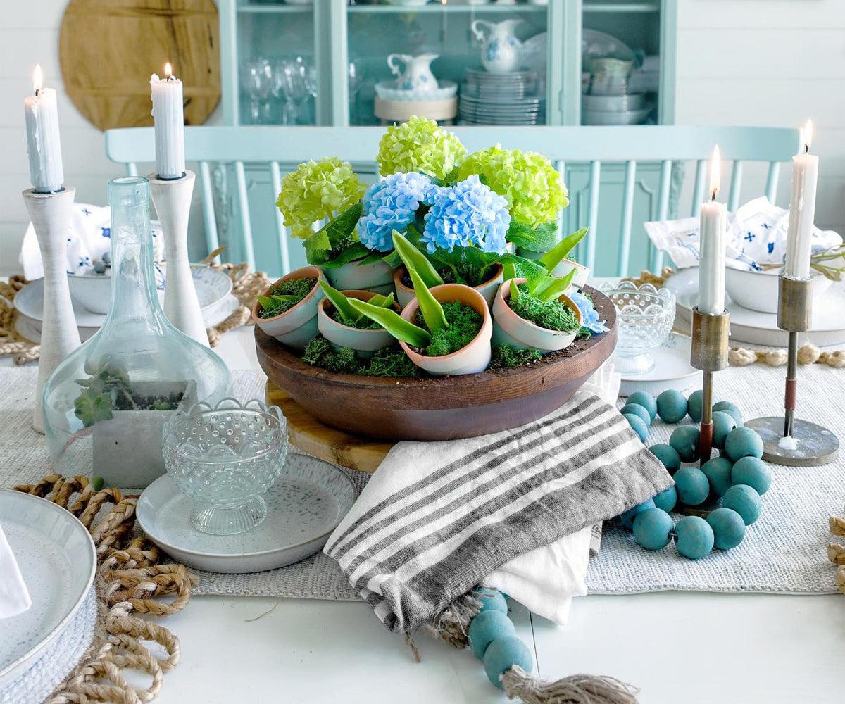 Red Linen Striped Napkins