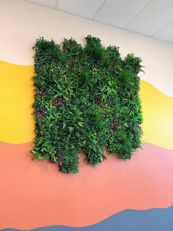 Country Fern Artificial Vertical Garden Green Wall Panel 40×40in 11 SQ FT – UV Resistant – Commercial Grade