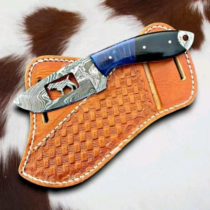Cowboy Bull Cutter Knives – Handmade Damascus Steel Blade