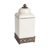 Acanthus Stoneware Square Canister, 15