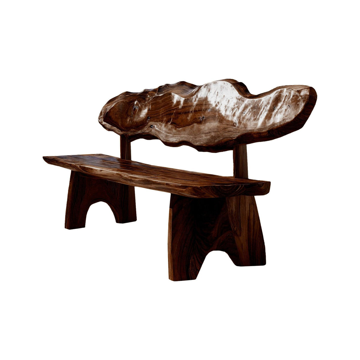 Crestwave Live Edge Solid Wood Outdoor Bench