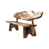 Crestwave Live Edge Solid Wood Outdoor Bench - Natural Oak / 40”W × 16”D × 18”H
