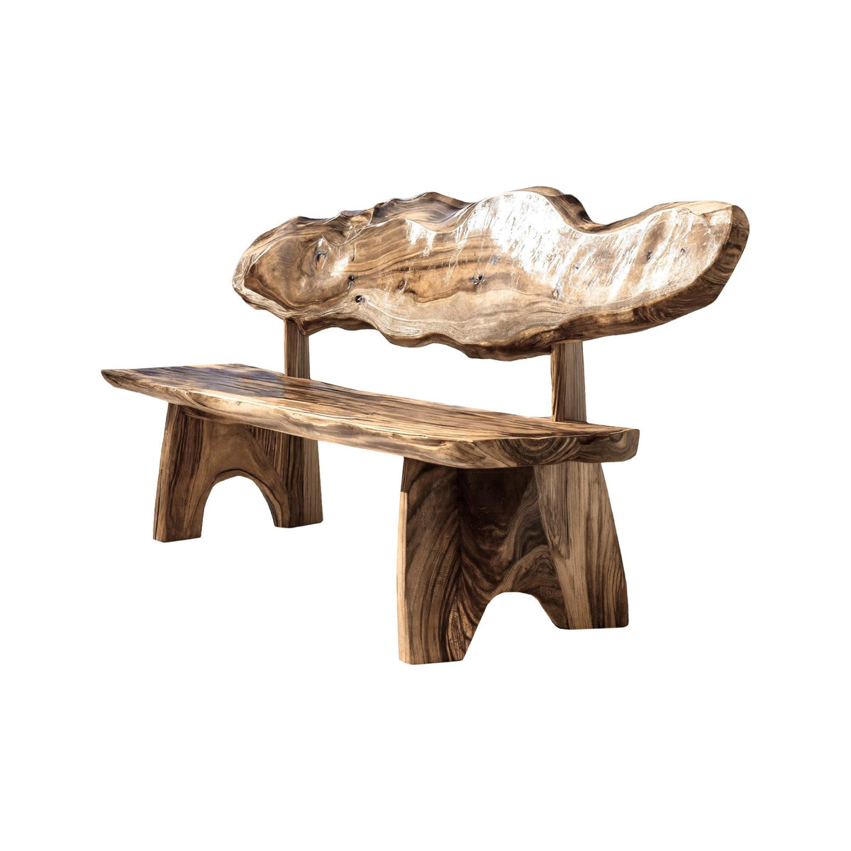Crestwave Live Edge Solid Wood Outdoor Bench