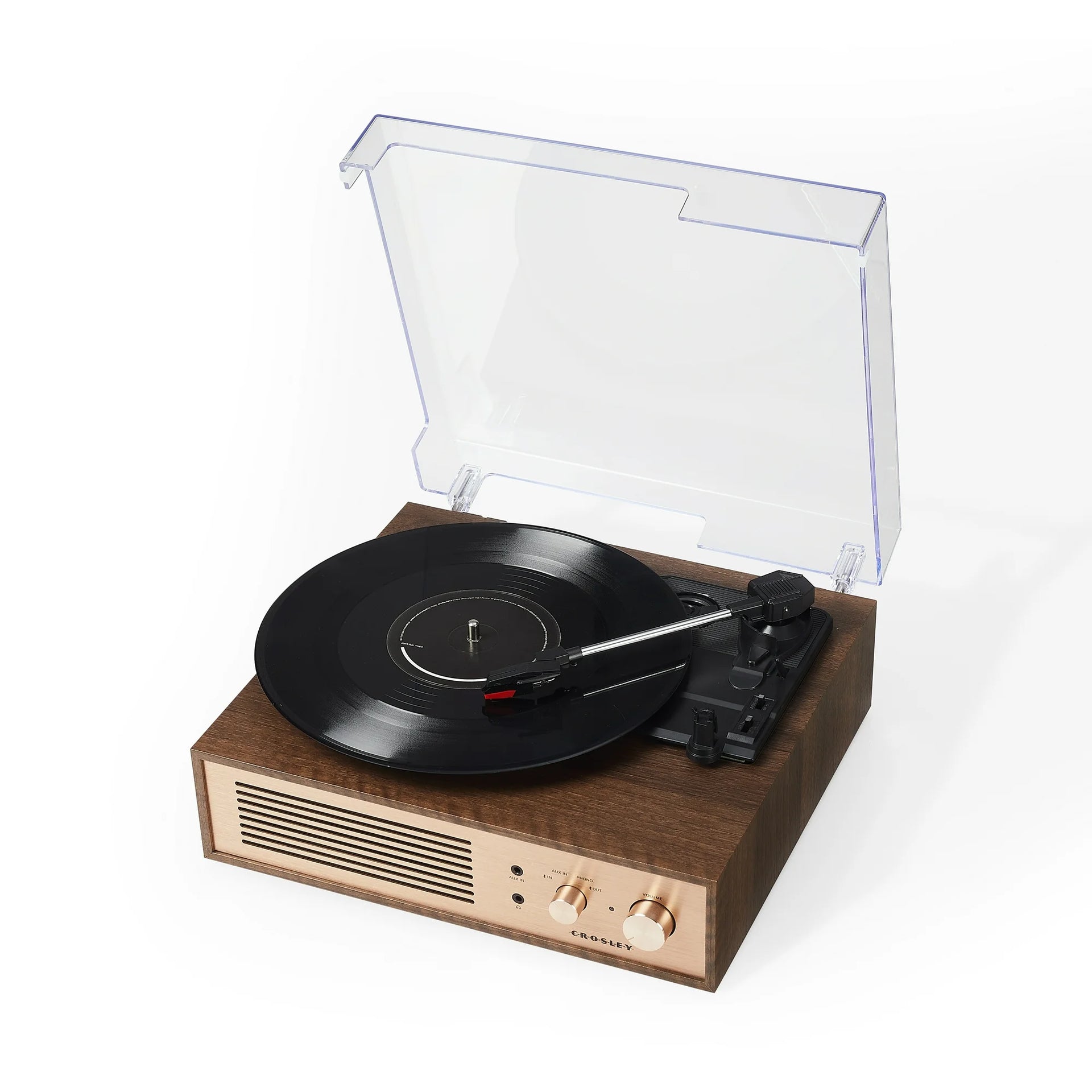 Miles Record Player with Speakers and Wireless Bluetooth - Audio Turntables - Walnut