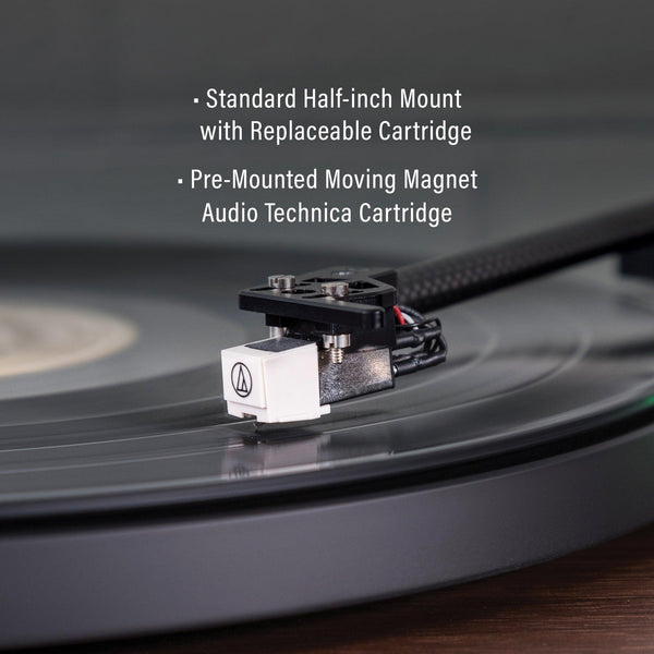 Crosley C65 Record Player with Speakers and Wireless Bluetooth - Audio Turntables  (Walnut/Gold)