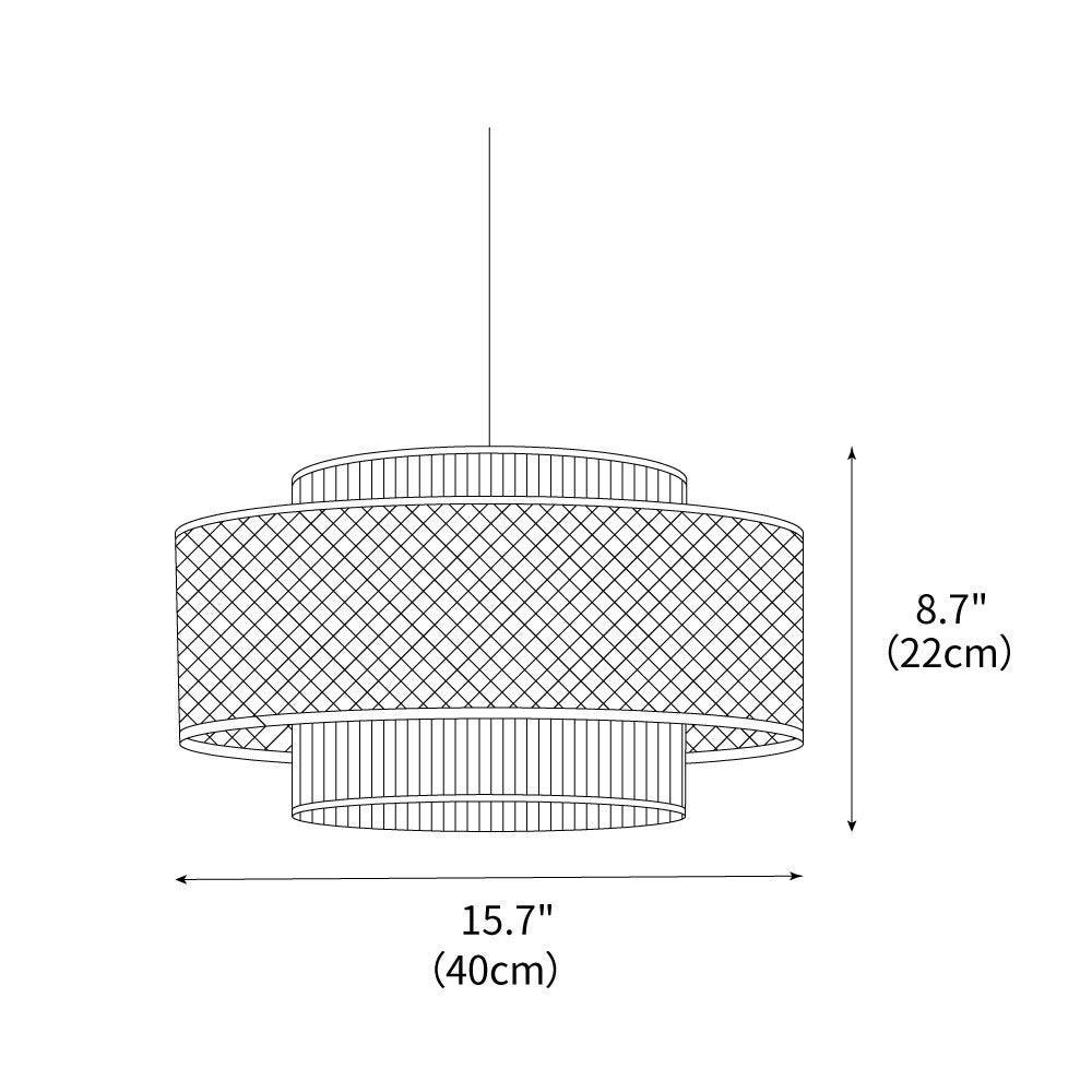 Cross Rattan Pendant Lamp 15.7