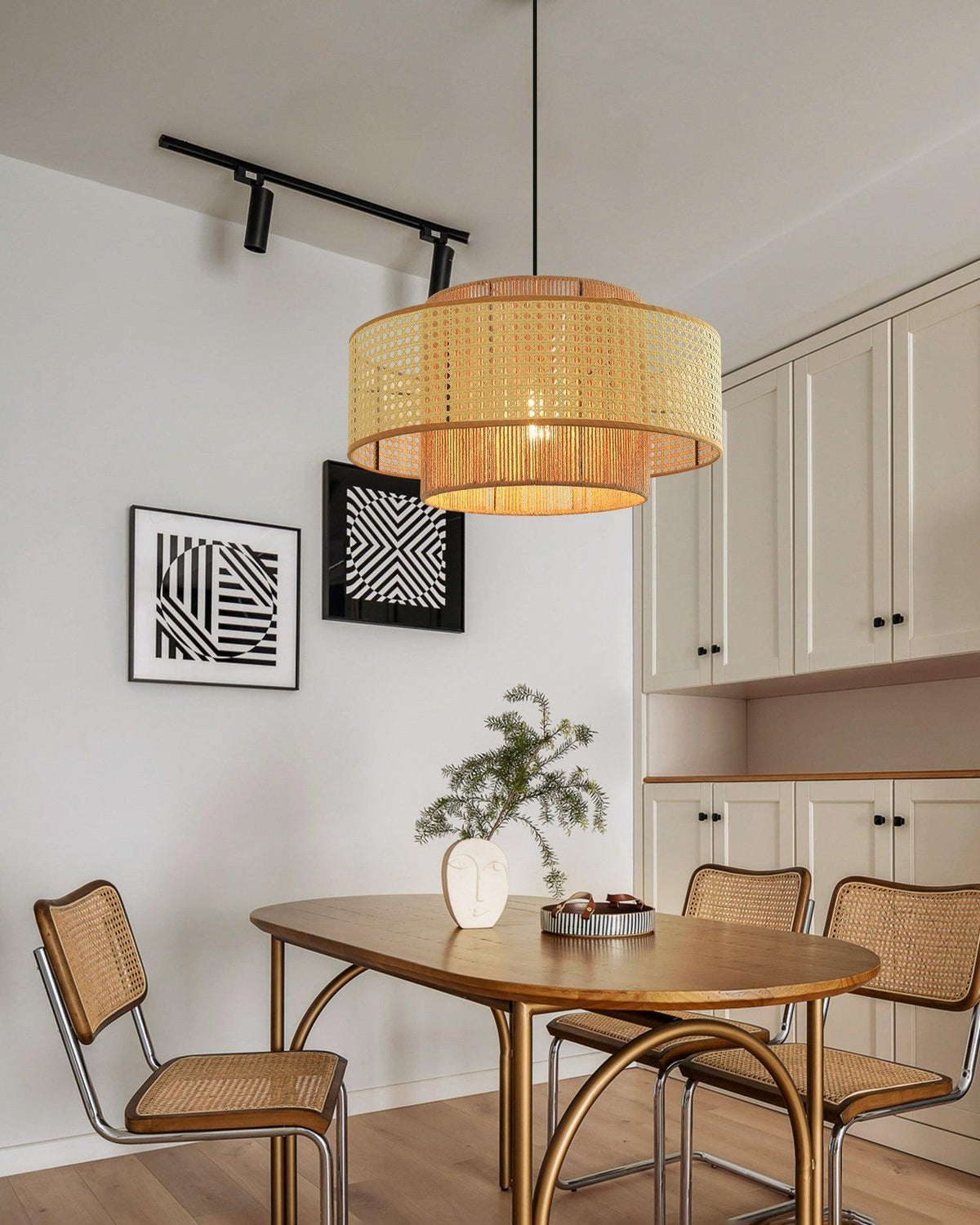 Cross Rattan Pendant Lamp 15.7