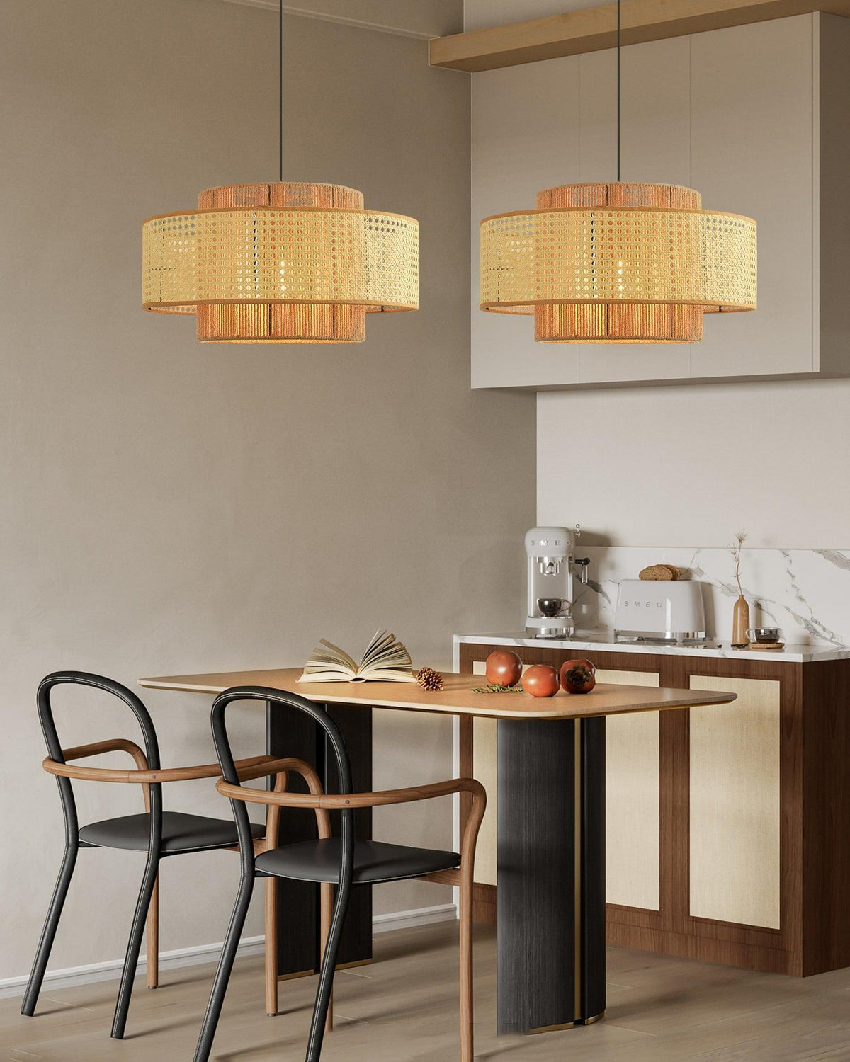 Cross Rattan Pendant Lamp 15.7