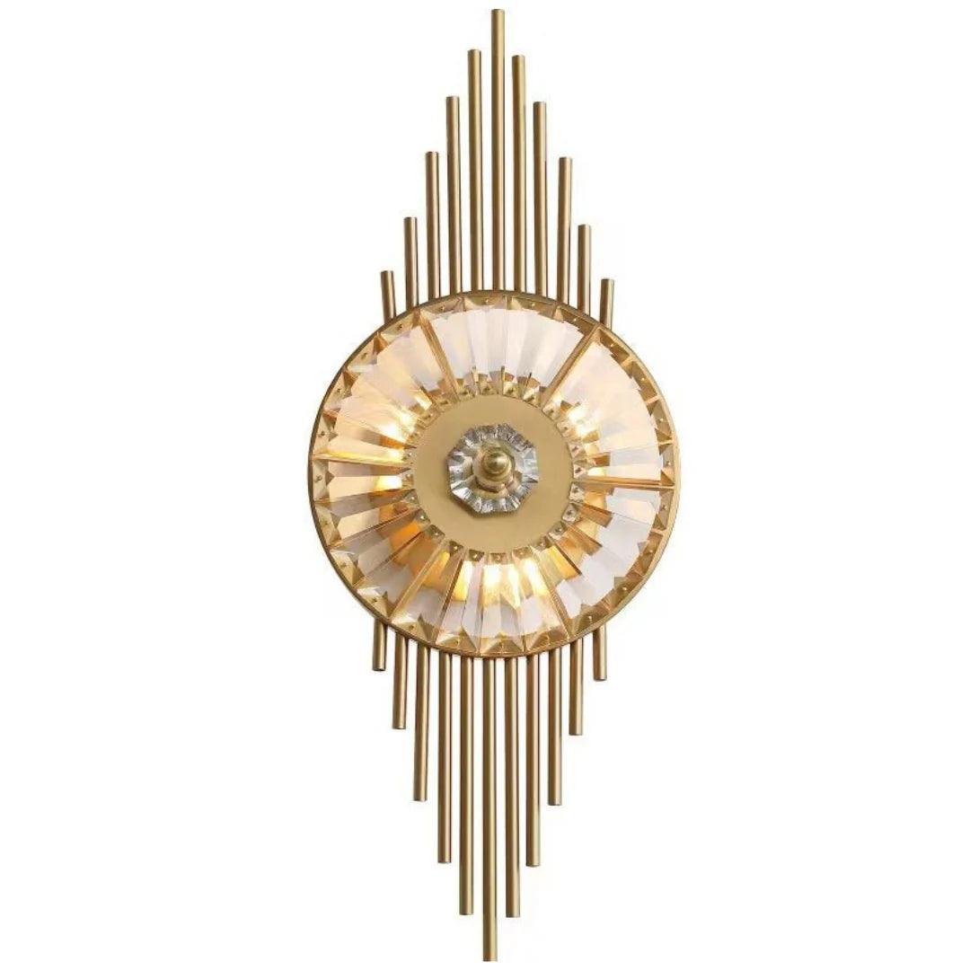 Crystal Gear Gold Wall Light