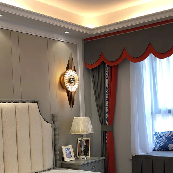 Crystal Gear Gold Wall Light