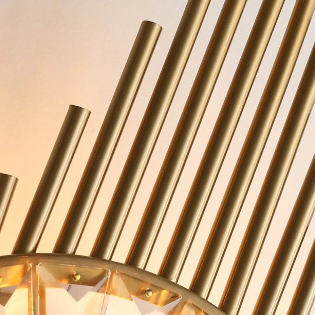 Crystal Gear Gold Wall Light