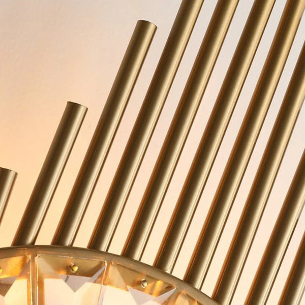 Crystal Gear Gold Wall Light