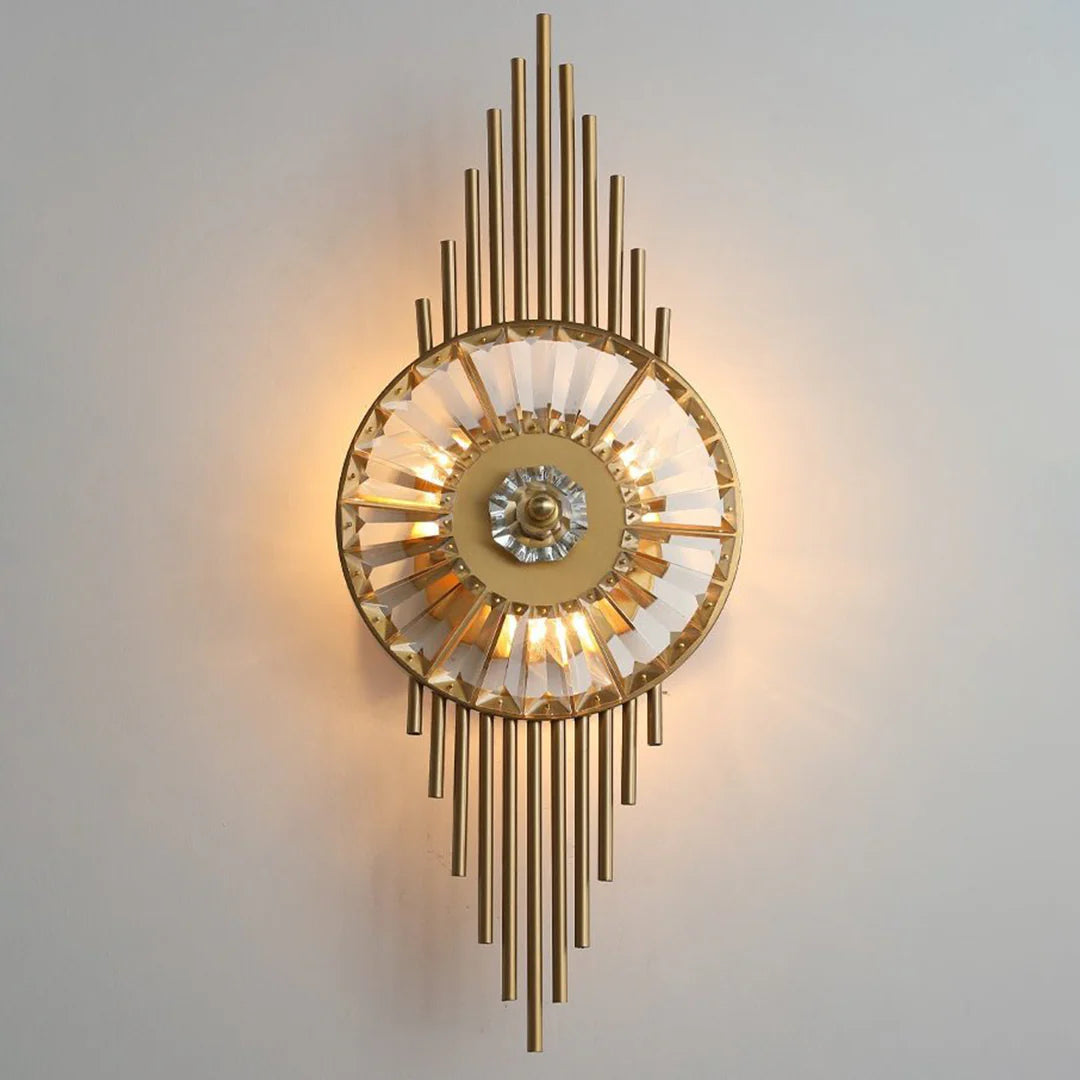 Crystal Gear Gold Wall Light