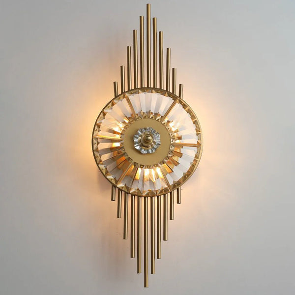 Crystal Gear Gold Wall Light