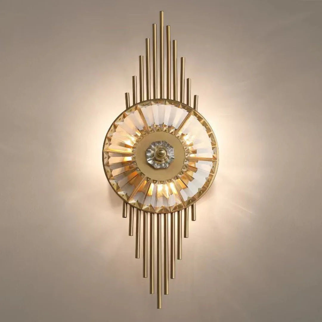 Crystal Gear Gold Wall Light