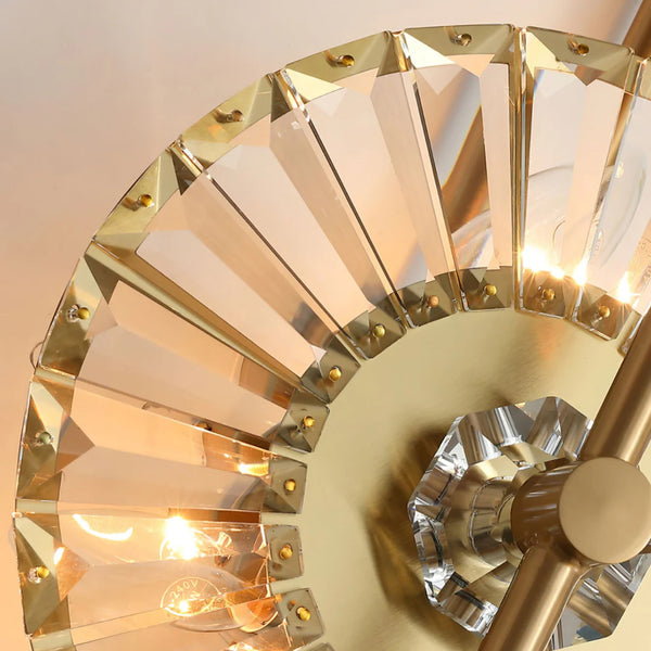 Crystal Gear Gold Wall Light