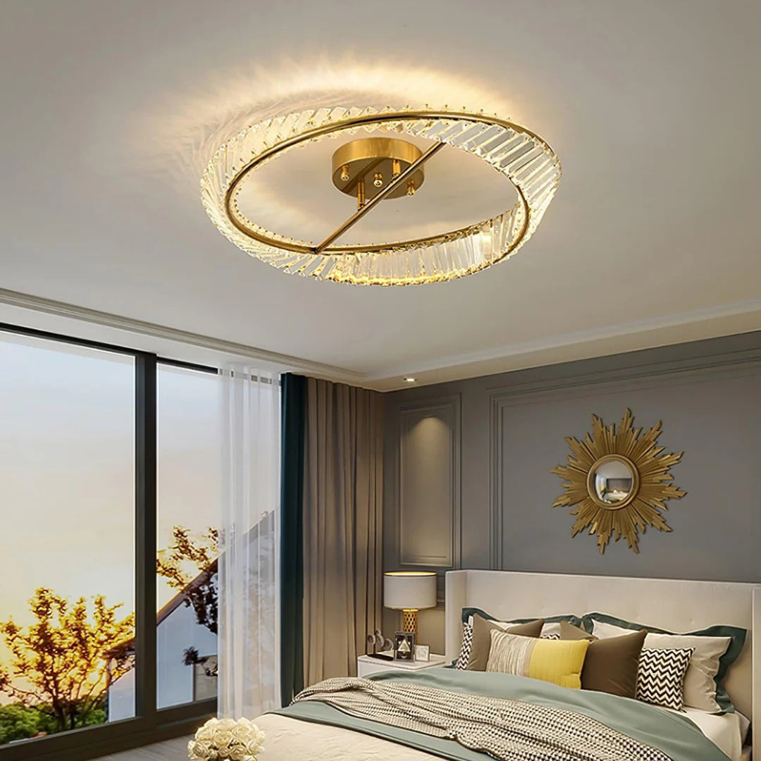 Wave Circular Crystal Ceiling Lamp