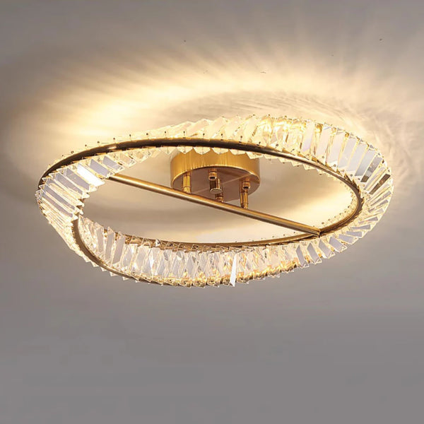 Wave Circular Crystal Ceiling Lamp